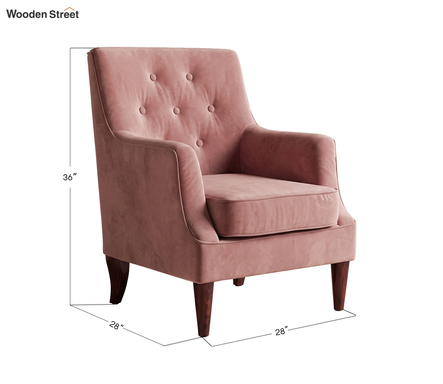 Adoree Lounge Chair (Salmon Pink)