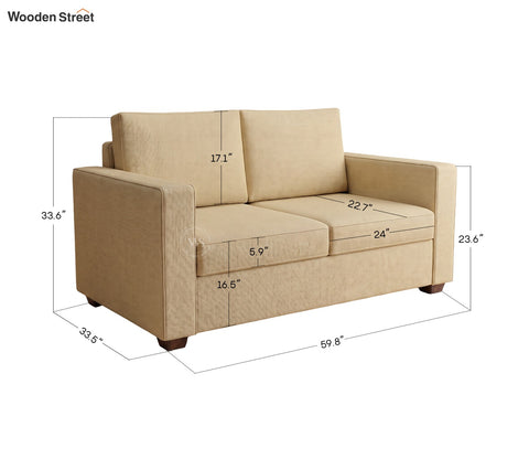 Albus 2 Seater Fabric Sofa (Cotton, Irish Cream)