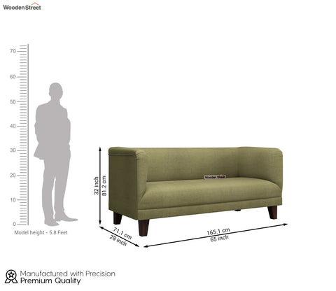 Dexter 3 Seater Fabric Sofa (Cotton, Fresh Mint)