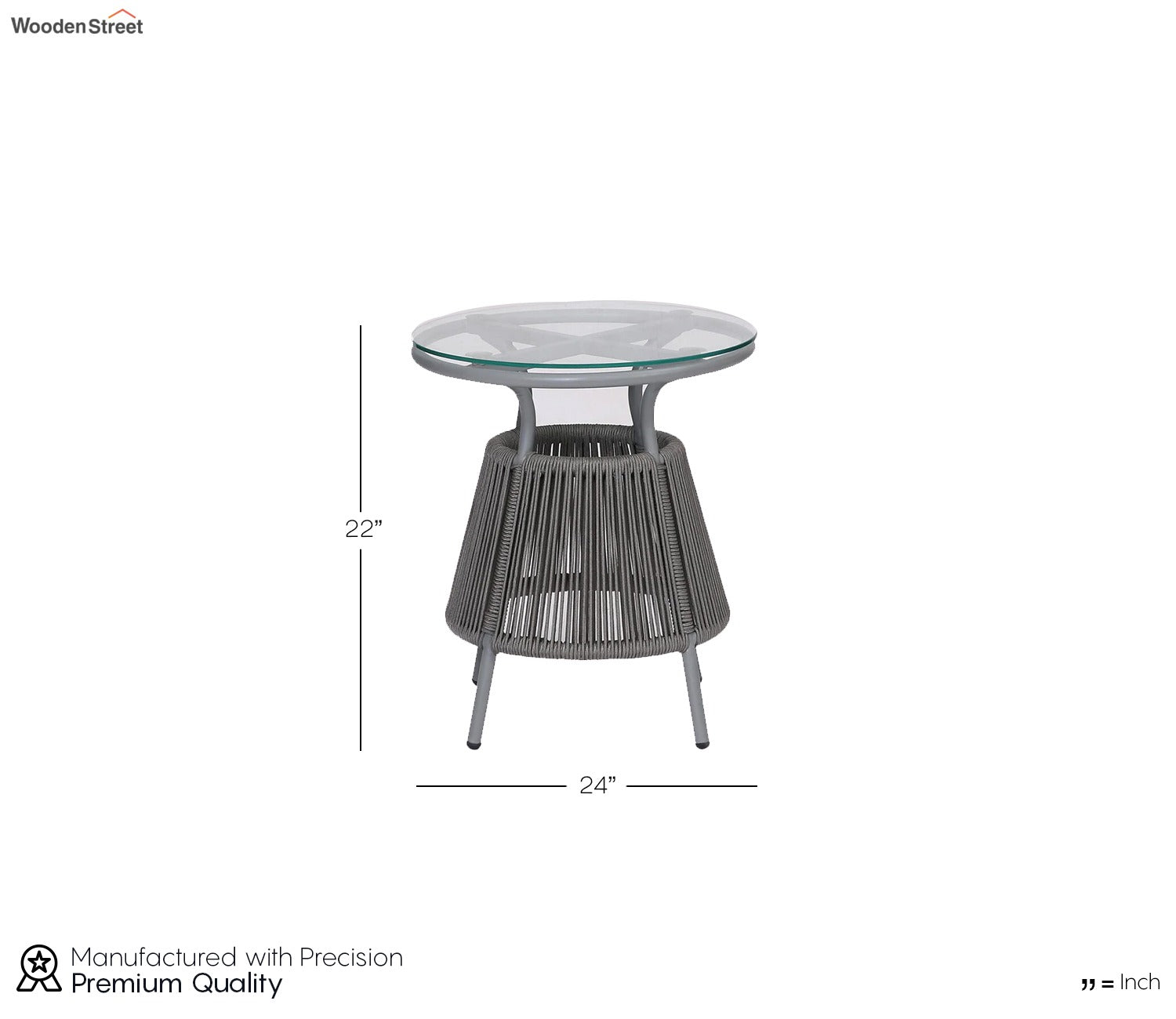Sair Rope Patio Set (Dark Grey)