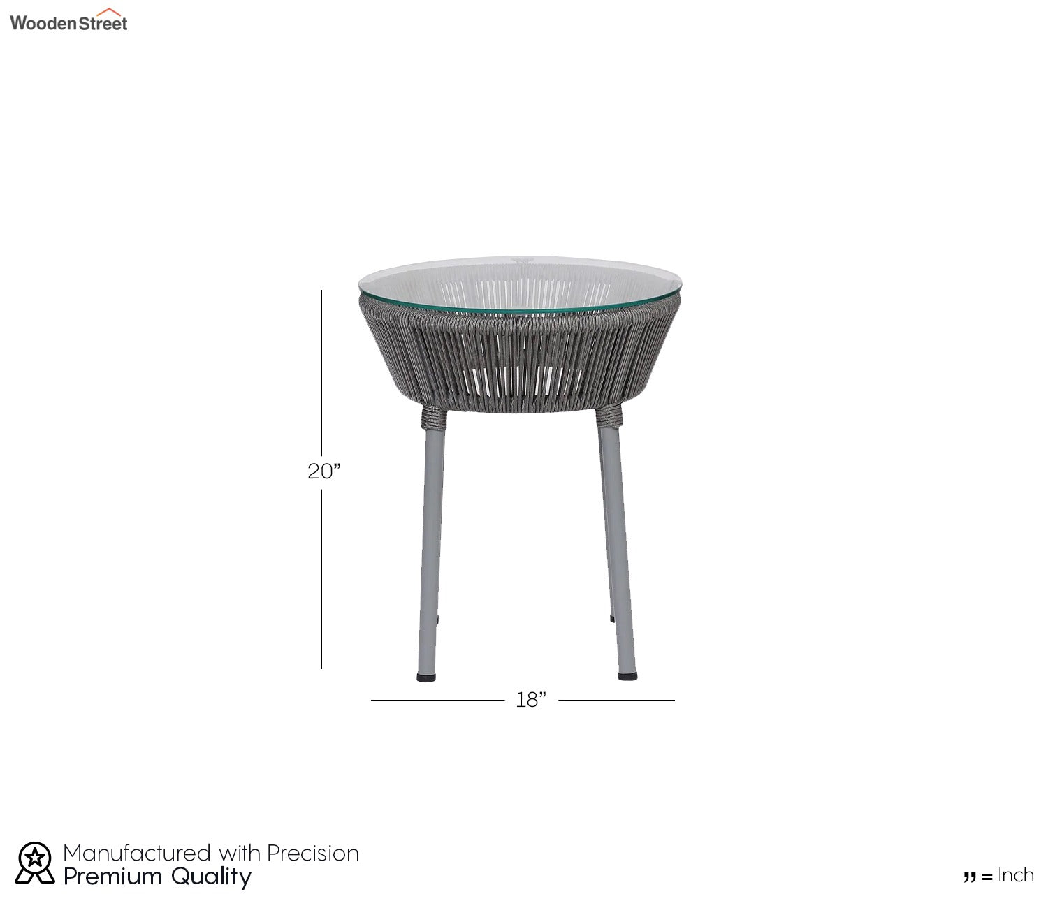 Rega Rope Patio Set (Dark Grey)