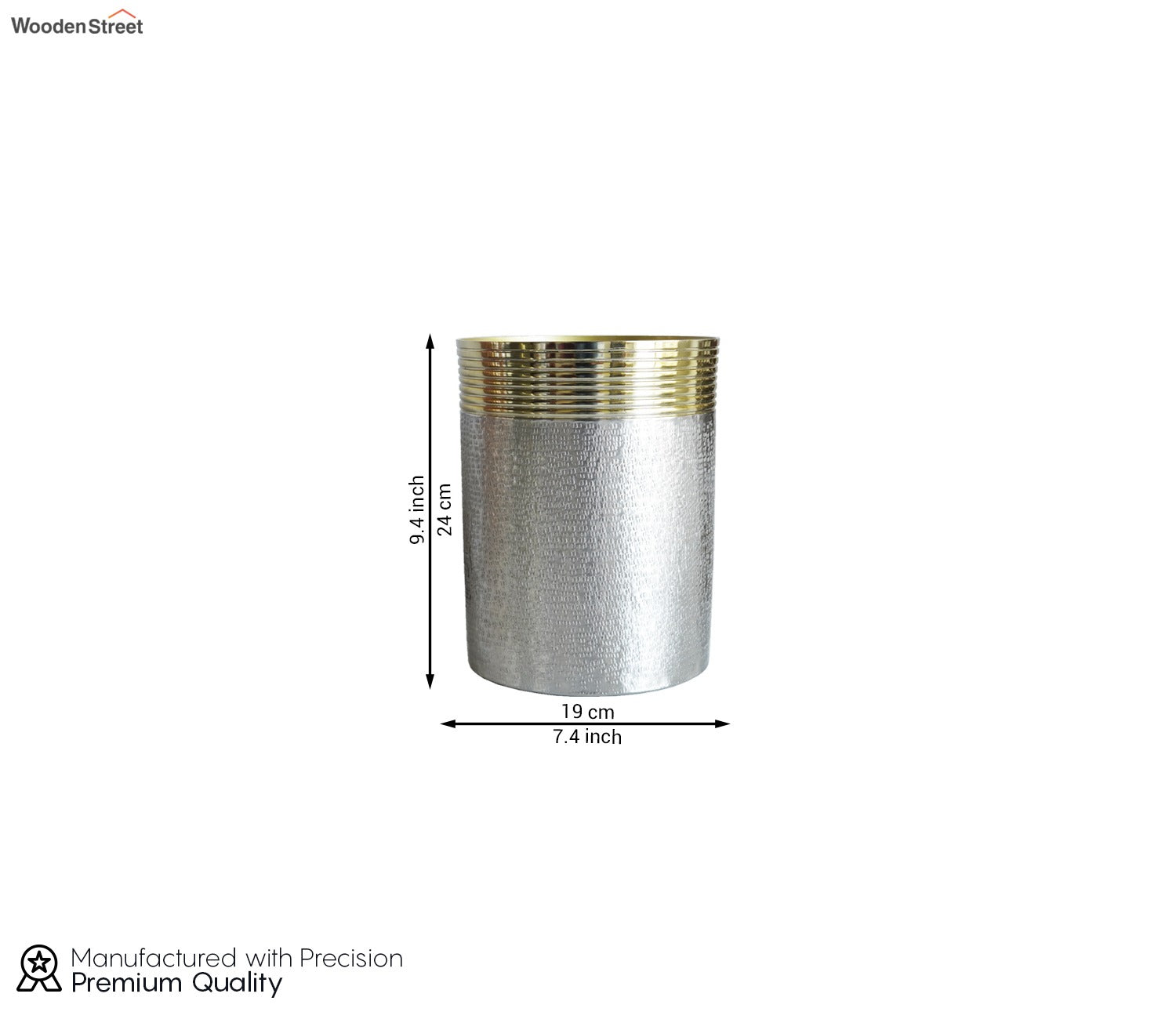 Neysa Hammered Gold and Silver Waste Bin