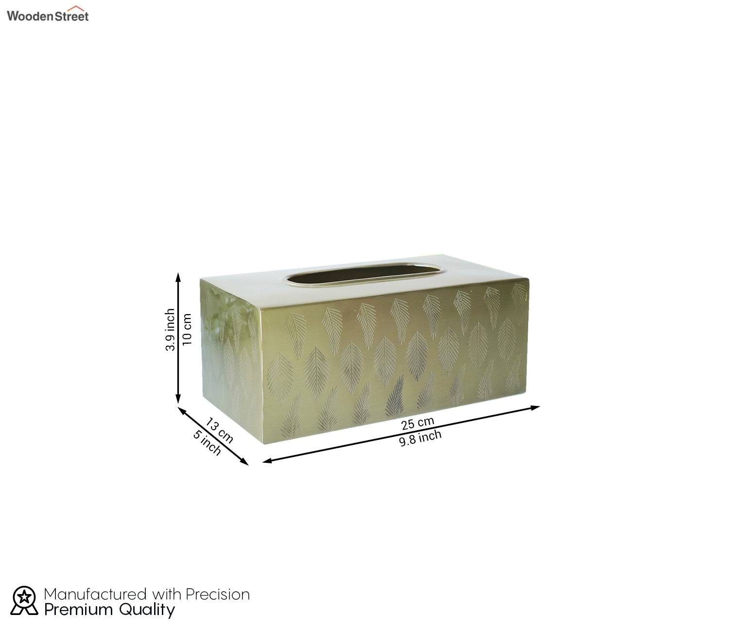 Midori Self Leaf Gold And Black Luster Tissue Box
