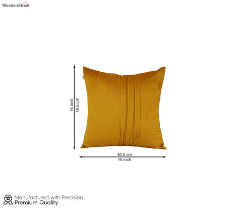 Caro Velvet Pleated Cushion Cover - Pack of 1 (16 x 16 Inches, Chestnut Brown)