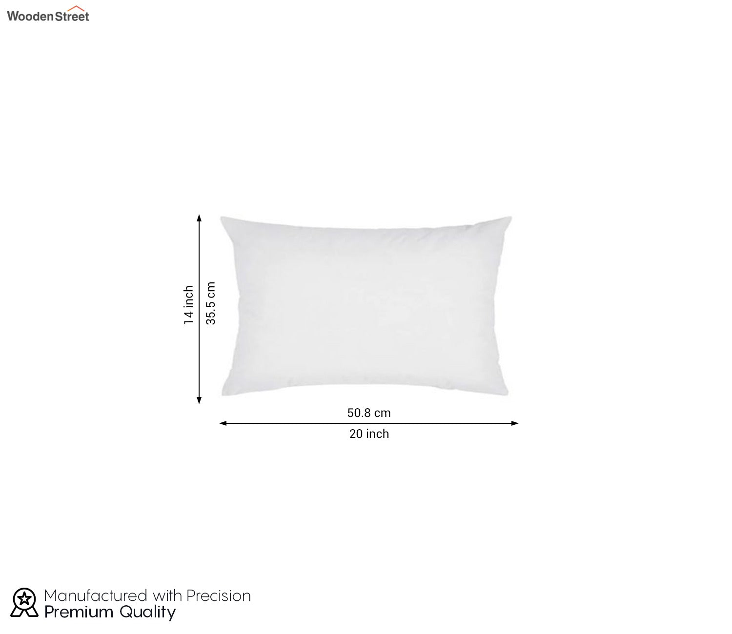White Synthetic Fill Cushion - 20 x 14 inch