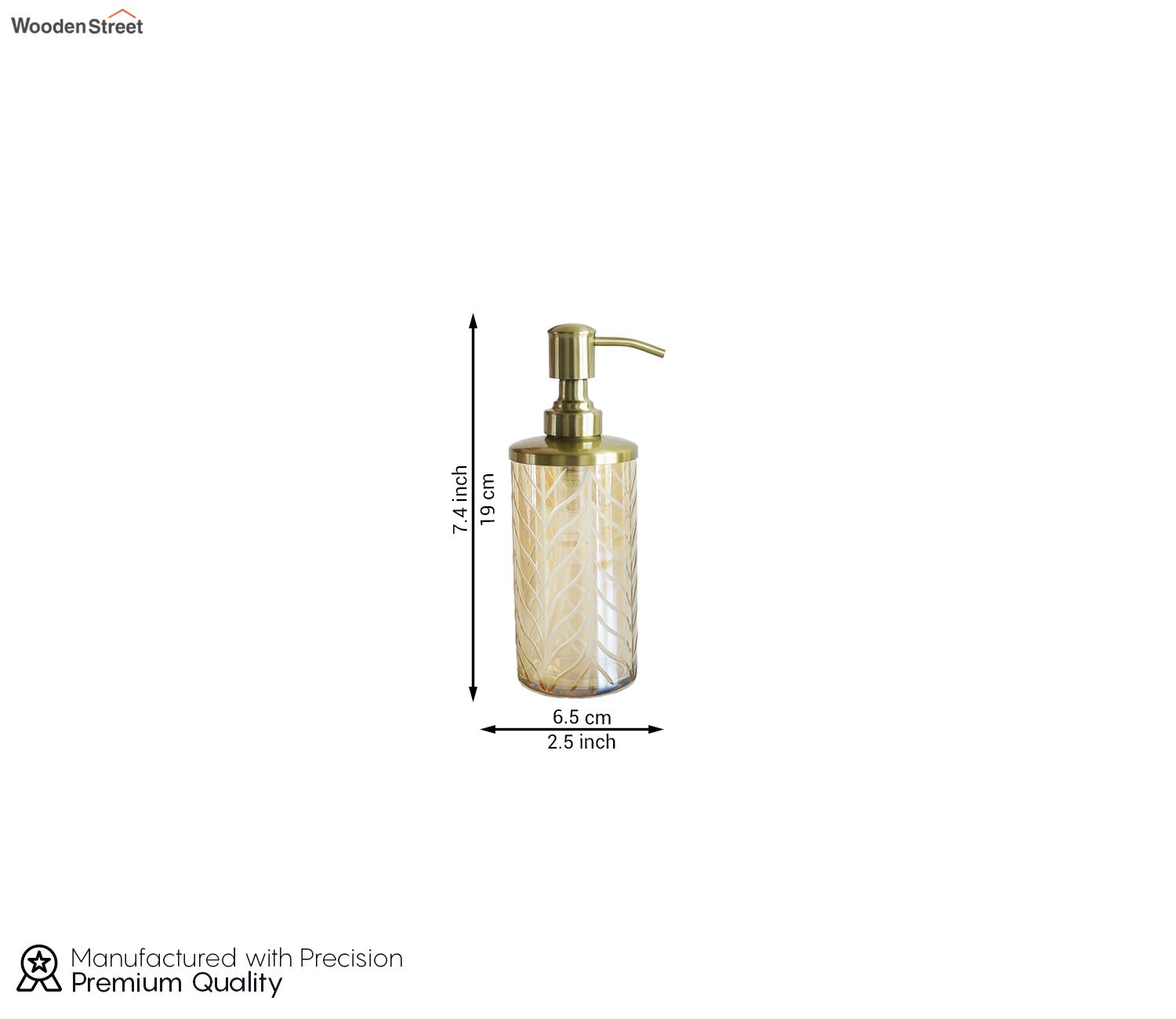 Portia Herringbone Gold And Amber Luster Lotion Bottle