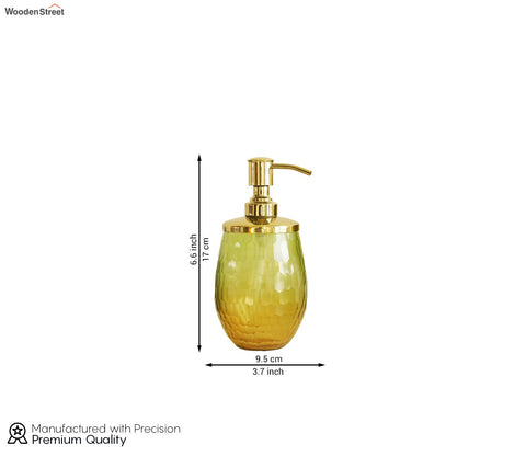 Sorrel Shady Green and Gold Glass Lotion Bottle