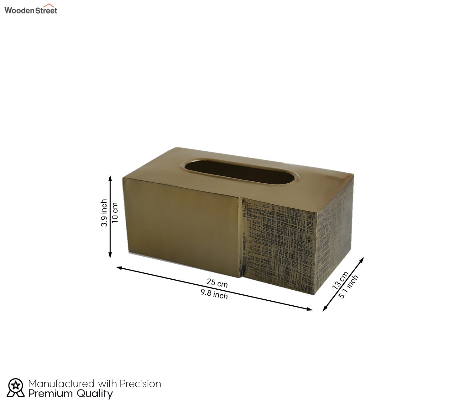 Priscilla Textured Gold And Black Tissue Box