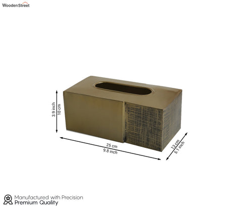 Priscilla Textured Gold And Black Tissue Box