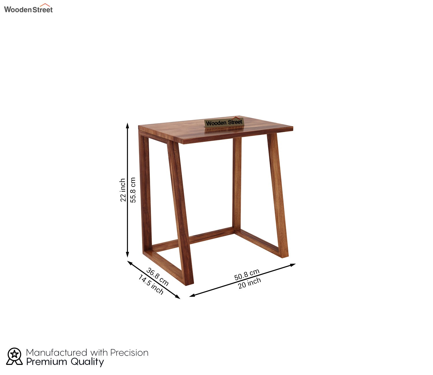 Inaya Sheesham Wood Nest of Tables (Honey Finish, Set of 3)