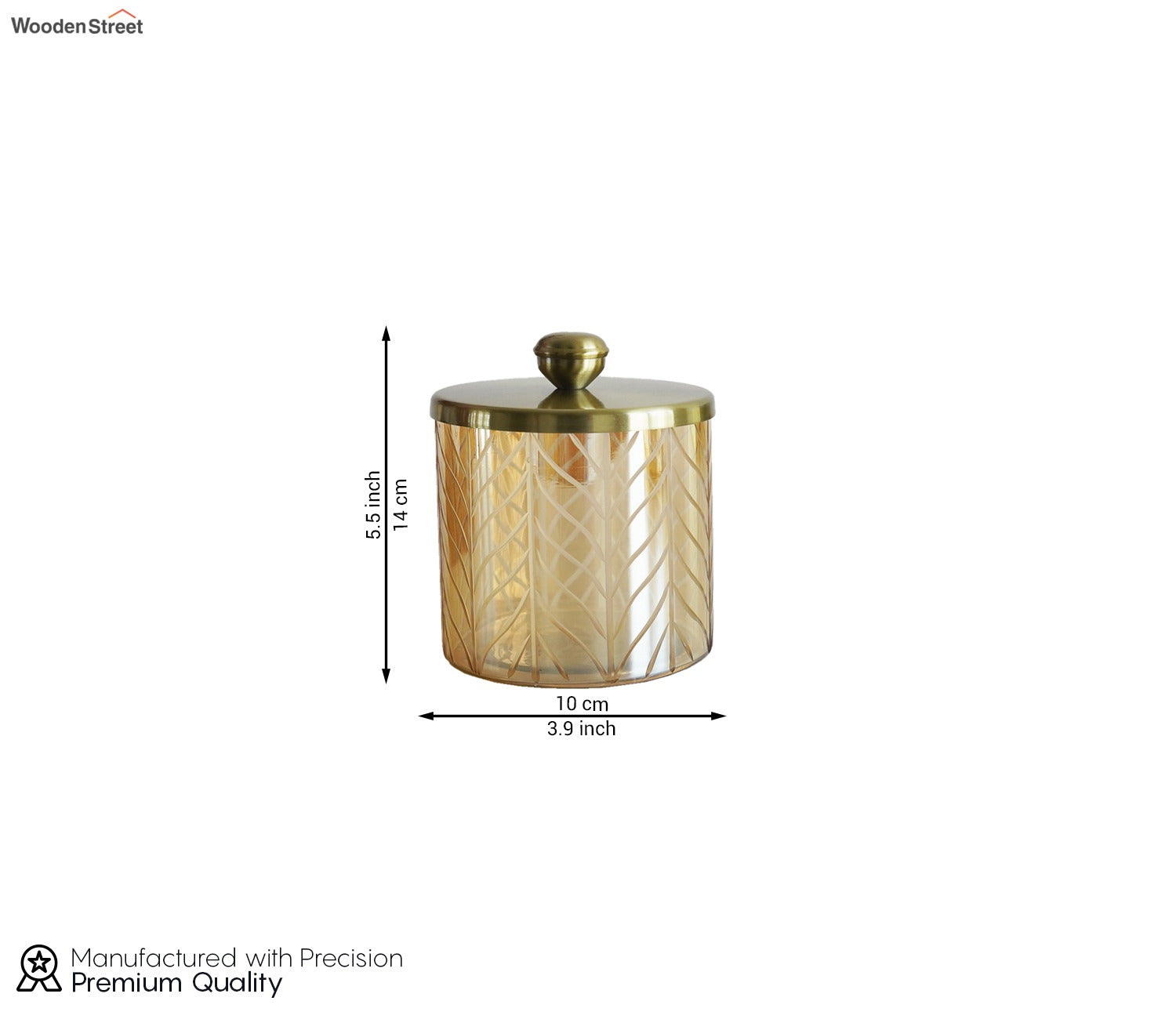 Portia Herringbone Gold And Amber Luster Cotton Jar