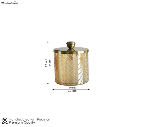 Portia Herringbone Gold And Amber Luster Cotton Jar