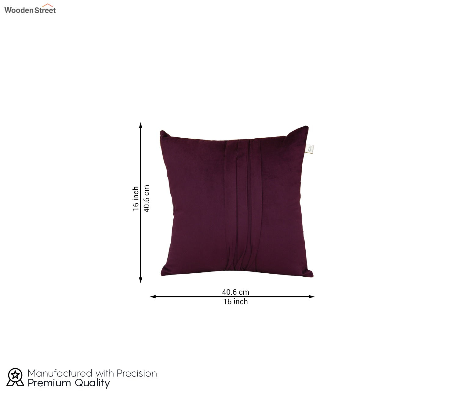 Caro Velvet Pleated Cushion Cover - Pack of 1 (16 x 16 Inch, Mulberry Pink)