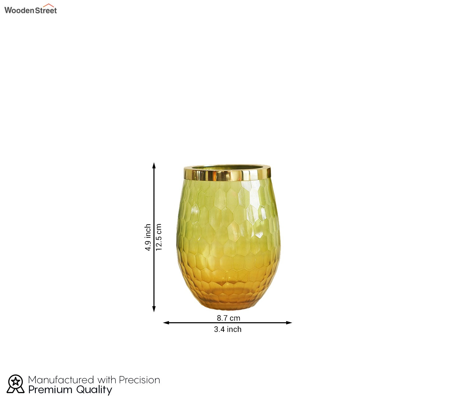 Sorrel Shady Green and Gold Glass Toothbrush Holder