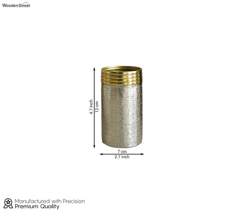 Neysa Hammered Gold and Silver Tooth Brush Holder