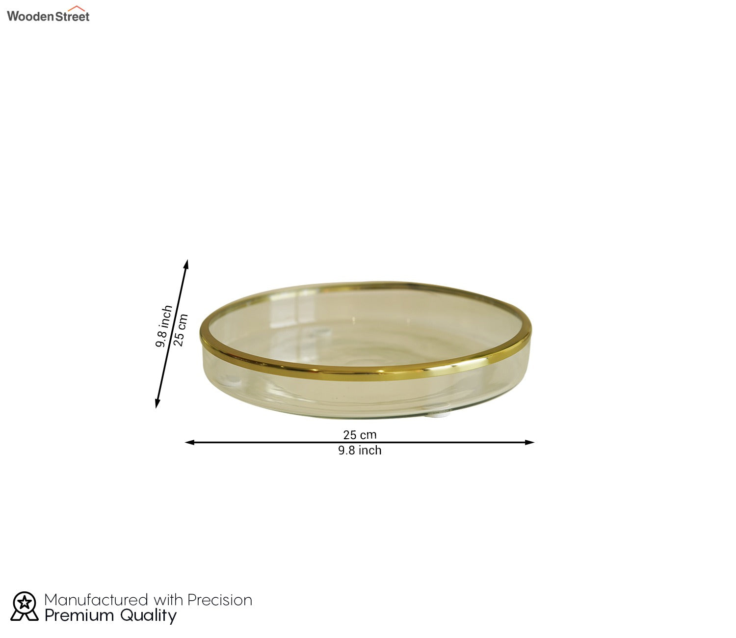 Taya Designer Glass With Wood Tray