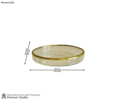 Taya Designer Glass With Wood Tray