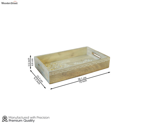 Adiva Floral Hand Painted Wooden Rectangle Serving Tray
