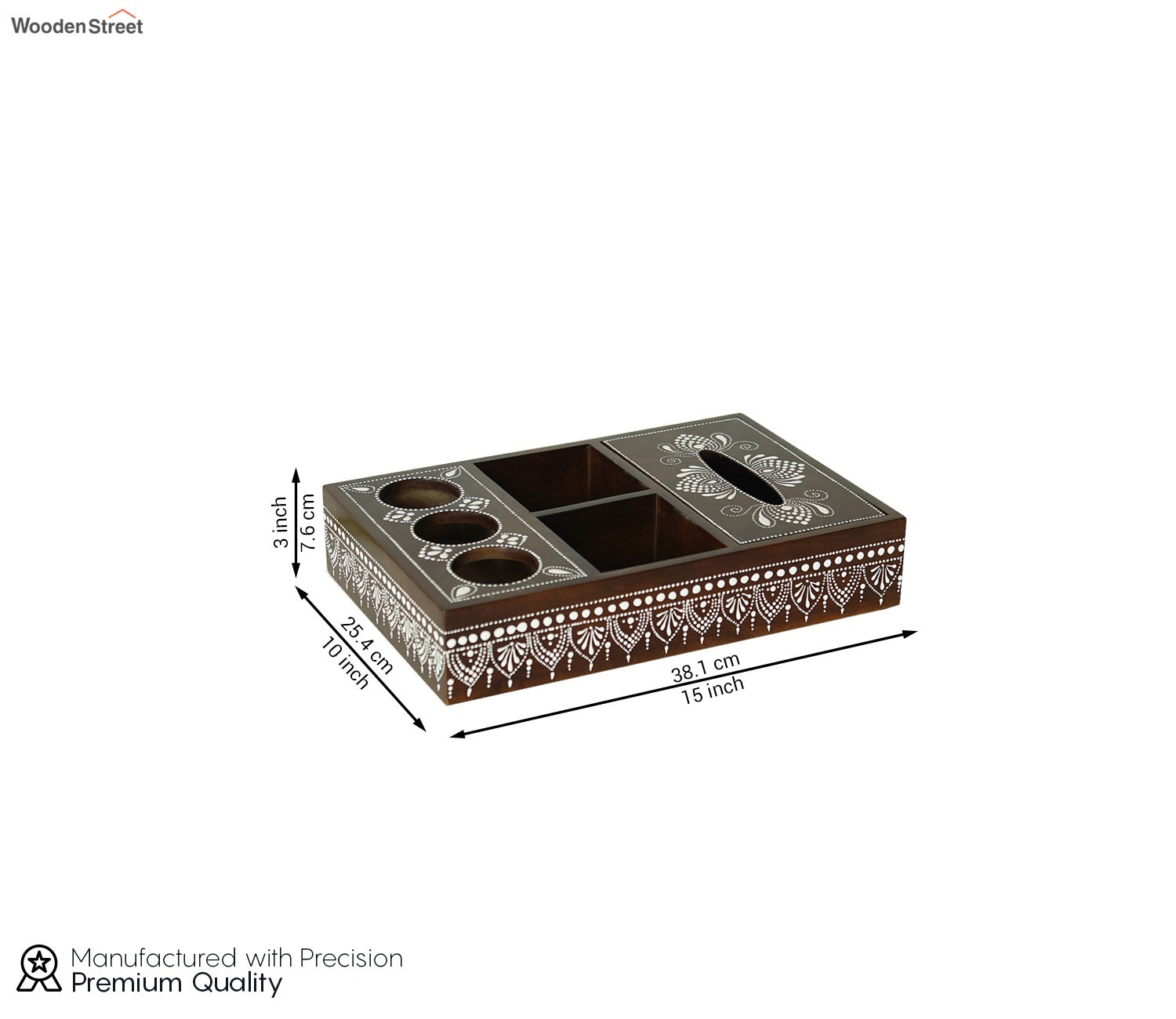 Medhini Hand Painted Solid Wood Multistorage Tray