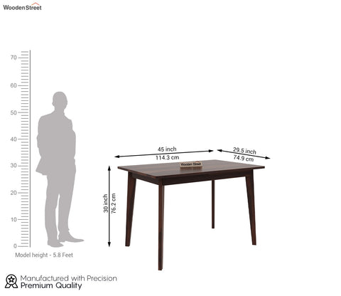 Calabria 4 Seater Sheesham Wood Dining Table (Walnut Finish)