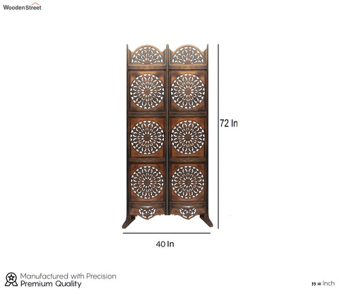 Adrian Floral Hand Carved Wooden Room Divider Single Panel With Stand
