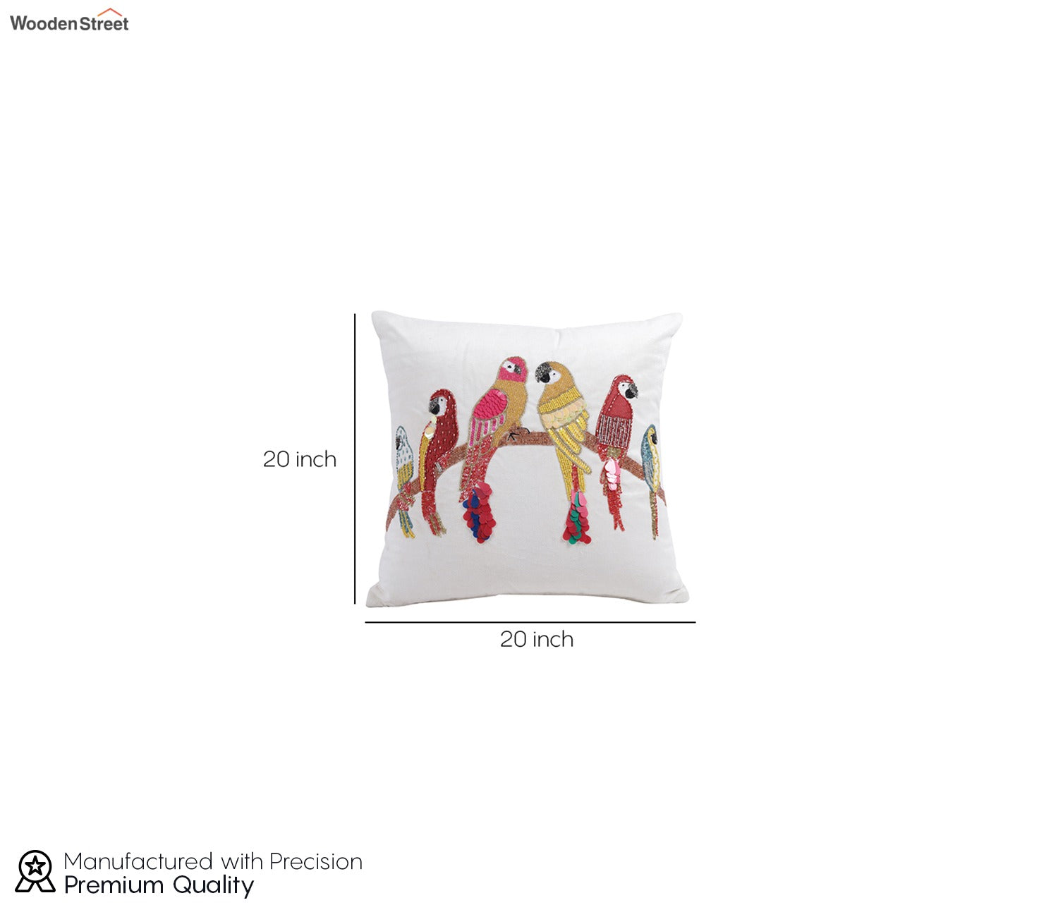 Beaded Sequin Velvet Cushion Covers - Set of 2 (18 x 18 inch, Ivory)