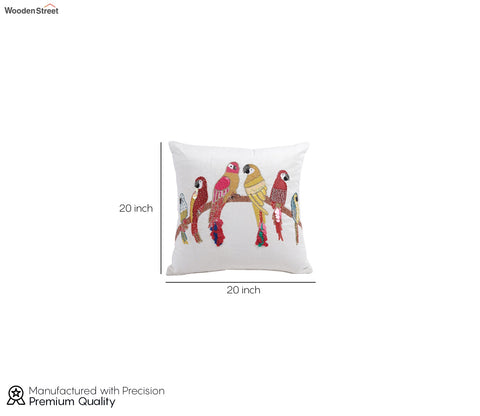 Beaded Sequin Velvet Cushion Covers - Set of 2 (18 x 18 inch, Ivory)