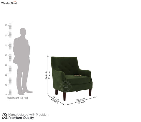 Adoree Lounge Chair (Dark Olive Green)