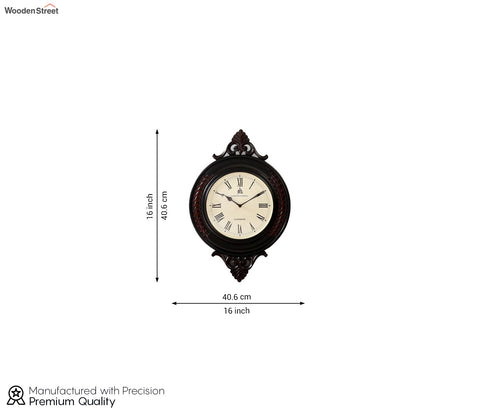 Flint Hand Carved Analog Wooden Wall Clock