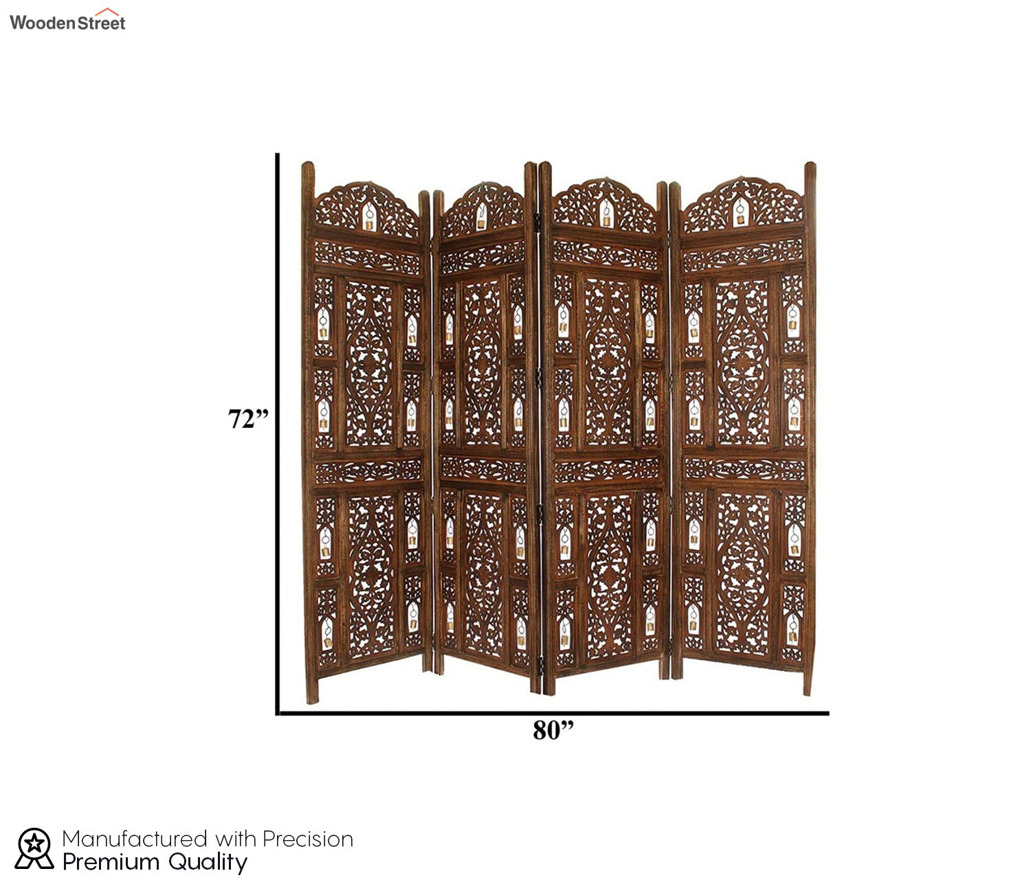 Amara 4 Panel Carved Wooden Partition