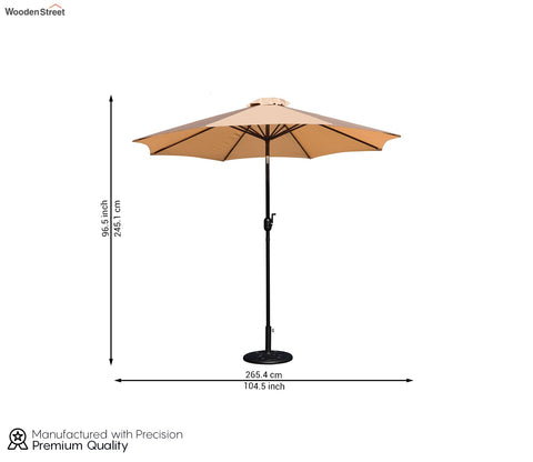 MS Powder Coated Center Poll Waterproof Cloth Outdoor Umbrella (Cream)