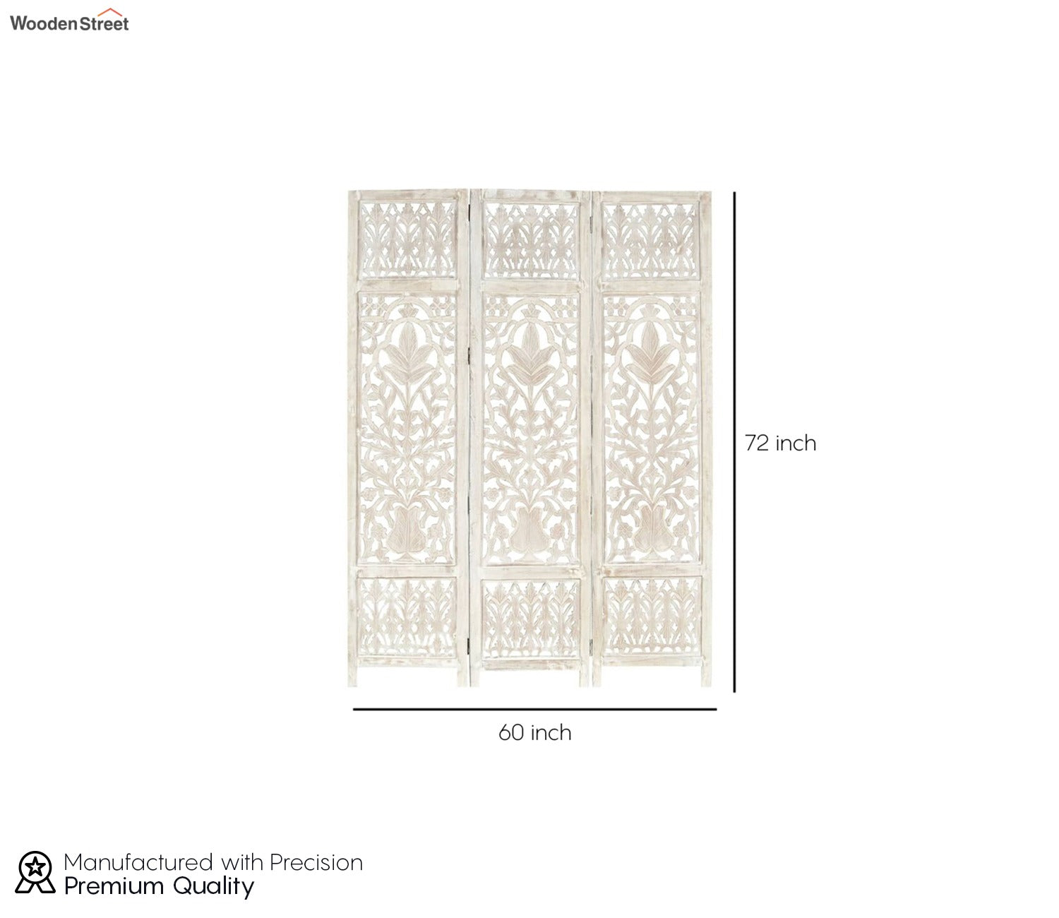 Ashly 2 Panel Carved Wooden Partition