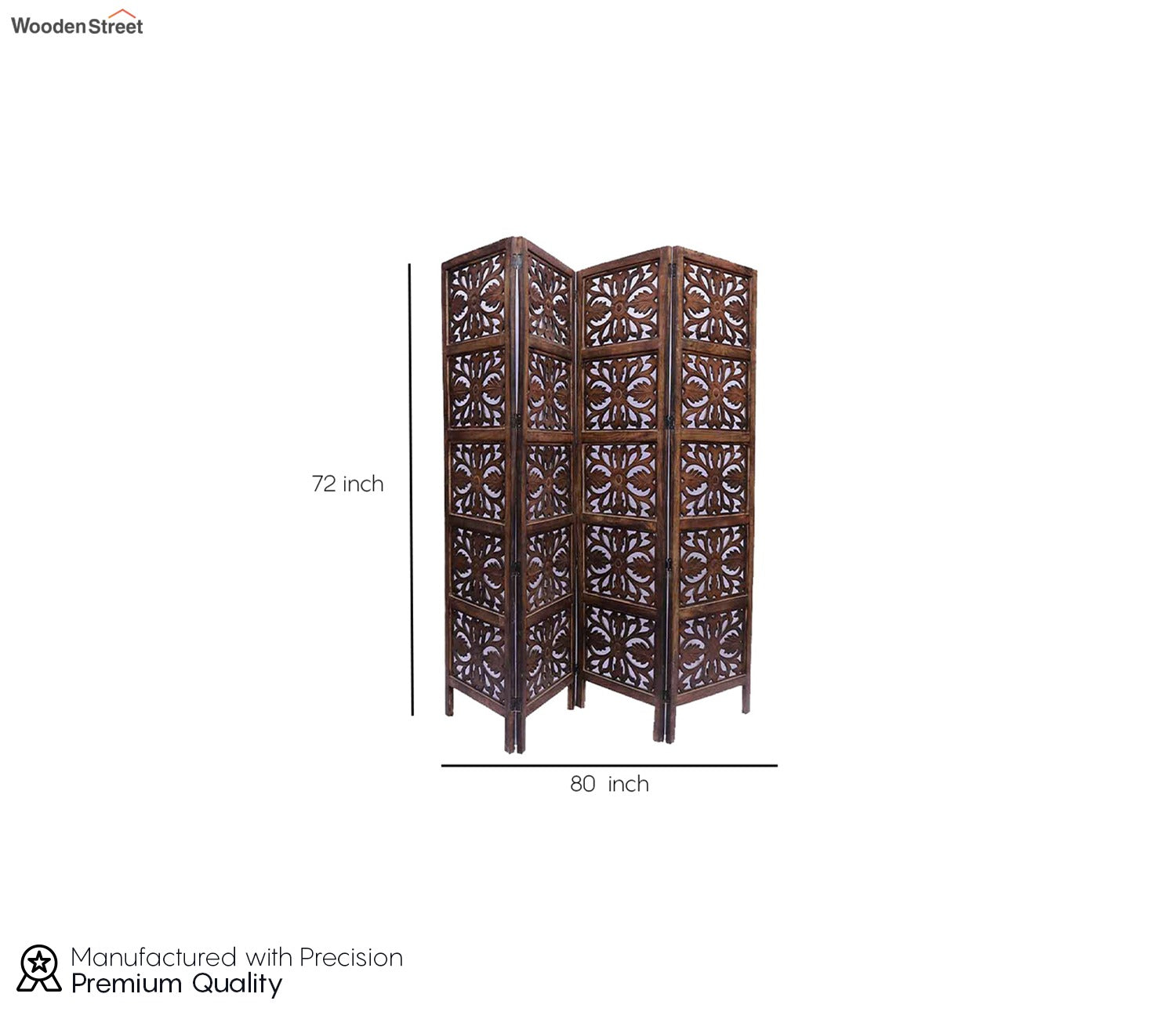 Aiba 4 Panel Carved Wooden Partition