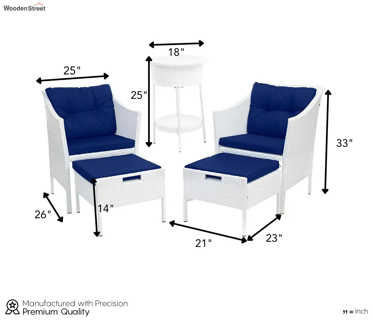 Wicker Seating Outdoor Patio Set (White)