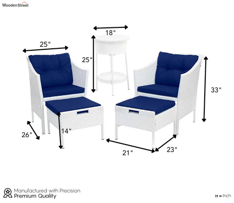 Wicker Seating Outdoor Patio Set (White)