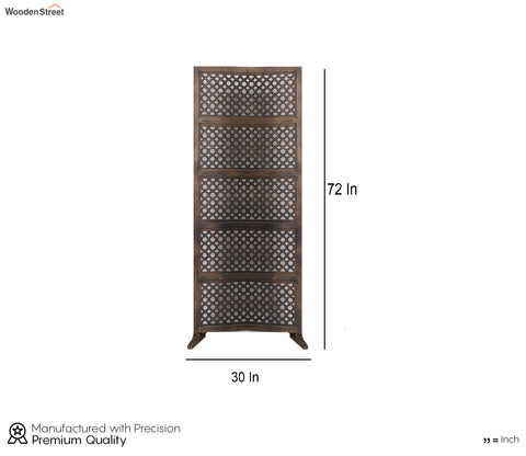 Mateo Floral Hand Carved Wooden Room Divider Single Panel With Stand