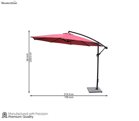 Waterproof Side Pole Garden Umbrella with Stand (Red)