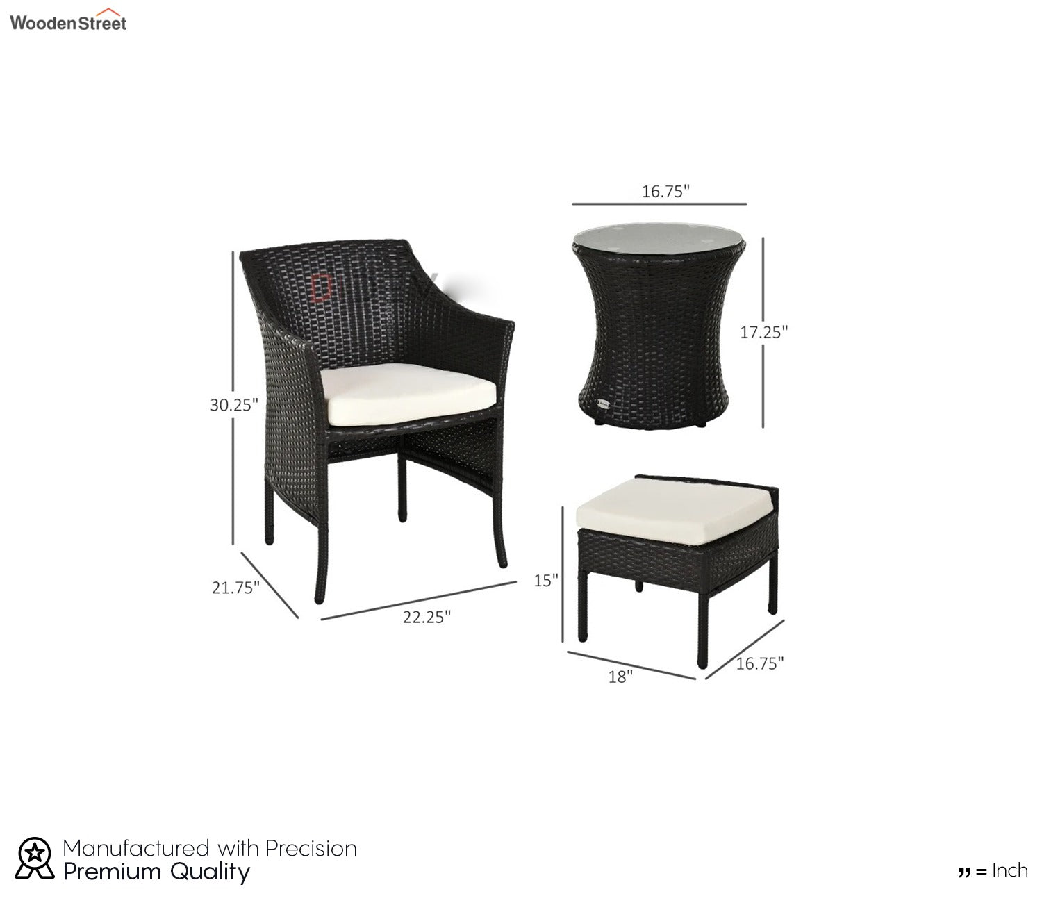 Black Color Seat Outdoor Patio Set