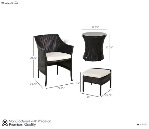 Black Color Seat Outdoor Patio Set