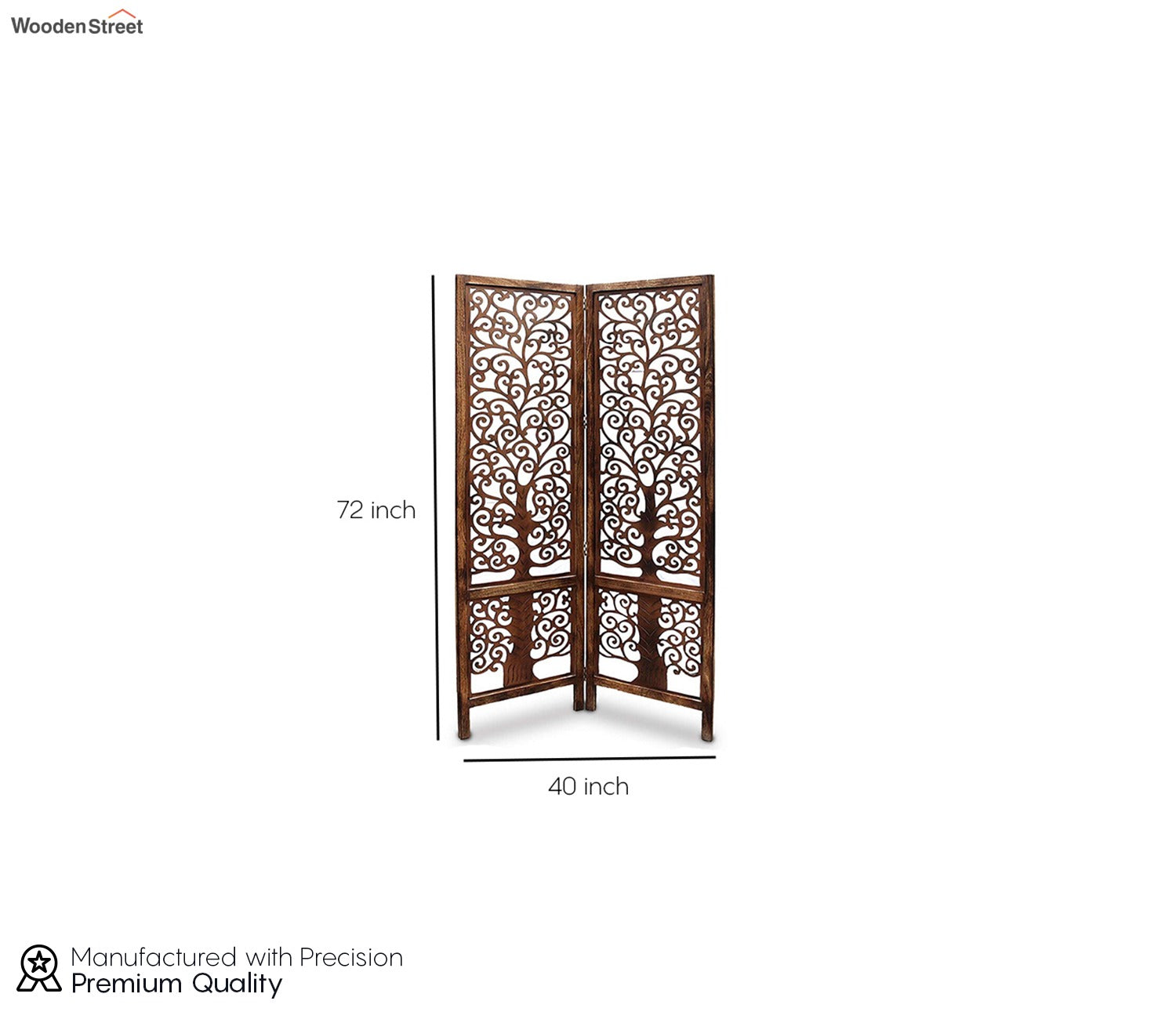 Hana 2 Panel Carved Wooden Partition