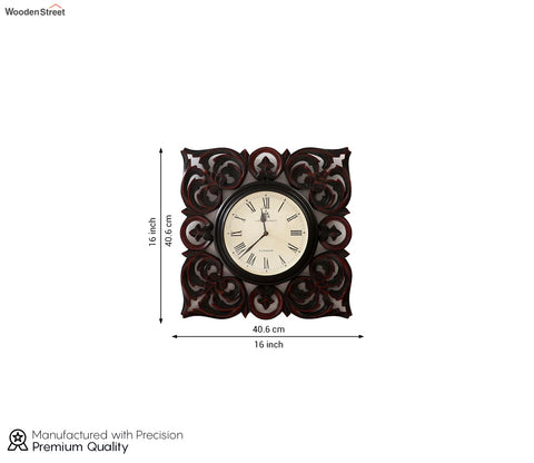 Lima Analog Carved Wooden Wall Clock