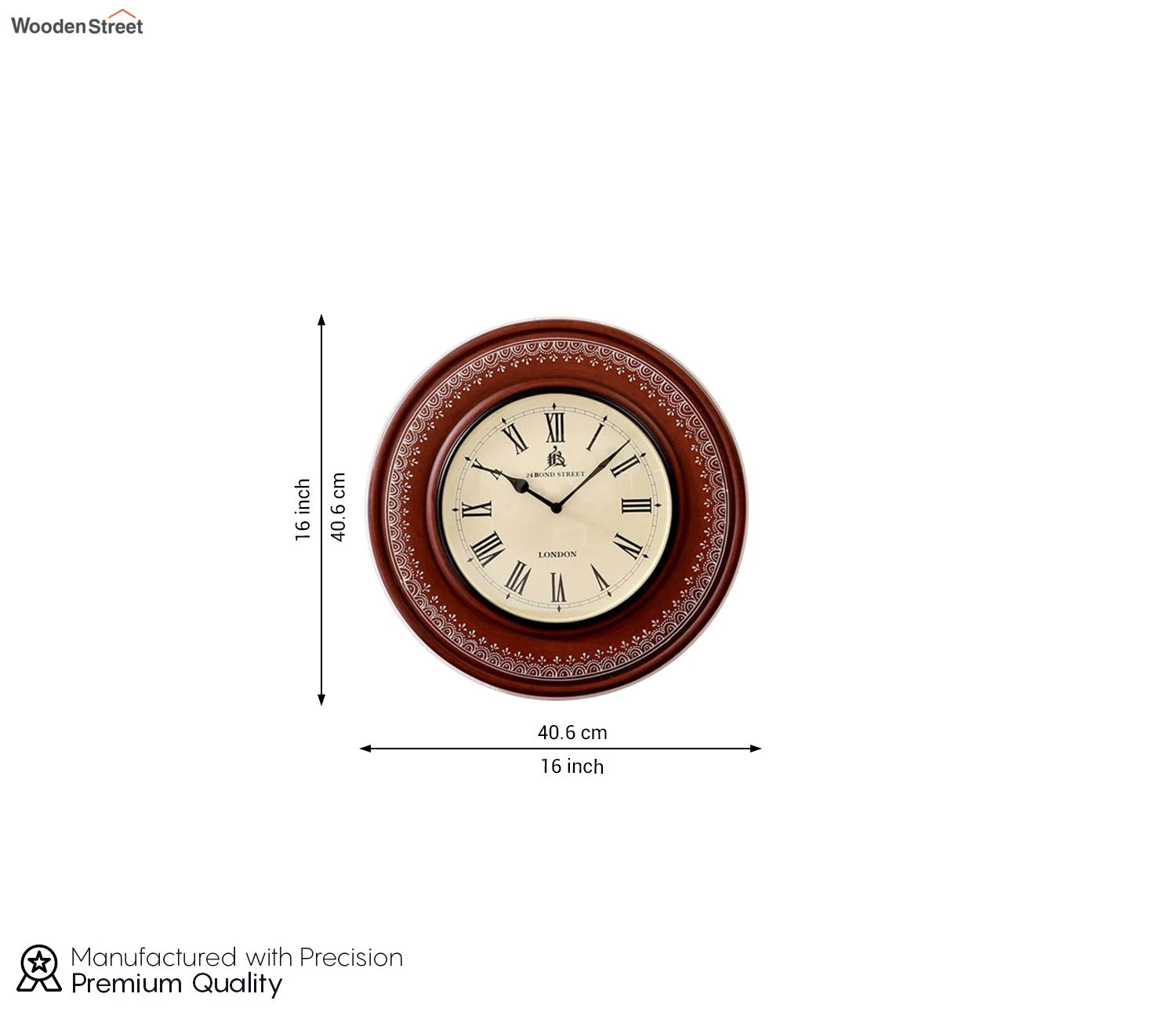Tali Hand Painted Analog Wooden Wall Clock