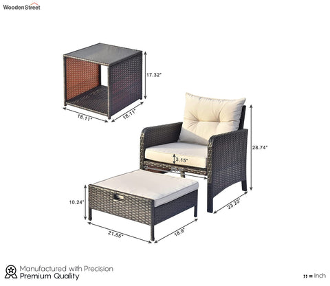 Stylish Dark Brown Color Seating Outdoor Patio Set