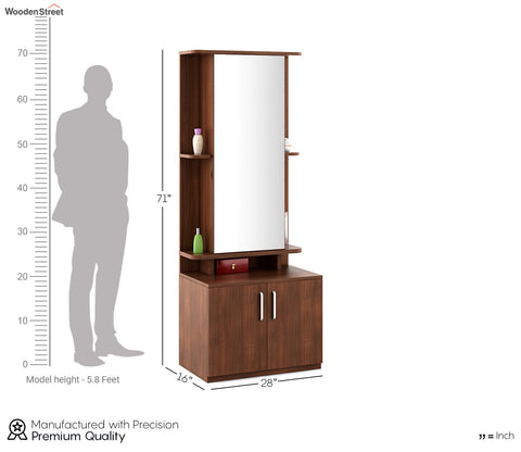 Kosmo Ora Engineered Wood Dressing Table (Natural Finish)