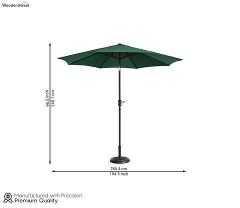 MS Powder Coated Center Poll Waterproof Cloth Outdoor Umbrella (Green)
