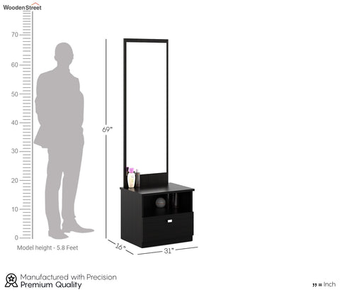Kosmo Value Dressing Table (Black Finish)