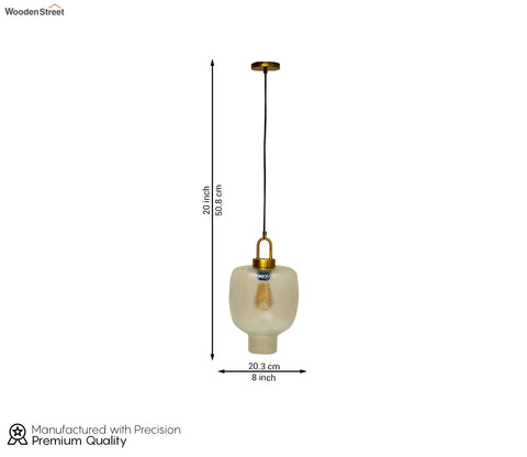 Elision Textured Glass and Metal Hanging Light (Gold, M)
