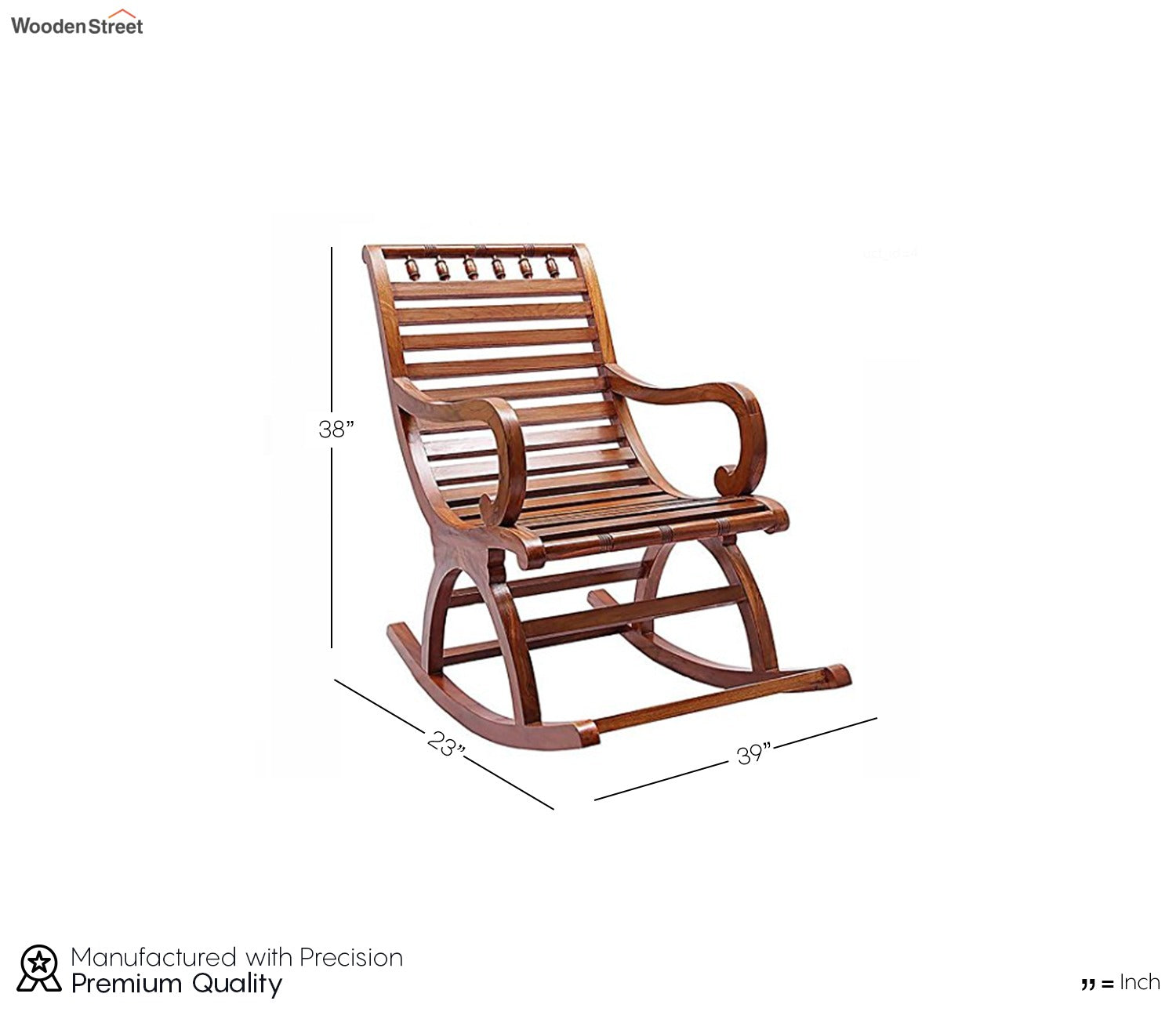 Oliver Hand Carved Rocking Chair Sheesham Wood