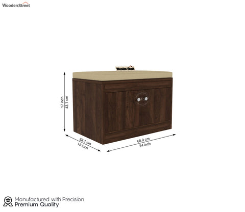 Anton Engineered Wood Shoe Rack with Seating (Columbian Walnut Finish)