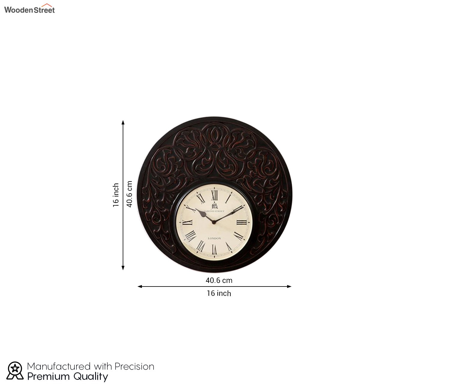 Terra Hand Carved Analog Wooden Wall Clock